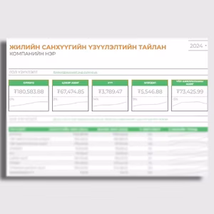 Жилийн санхүүгийн үзүүлэлтийн тайлан