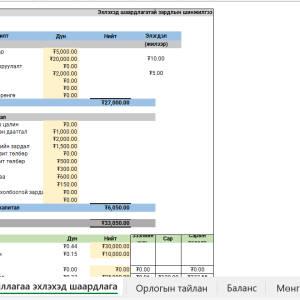 Шинэ бизнесийн санхүүгийн тооцоолол