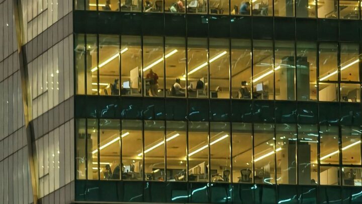 windows of modern office building