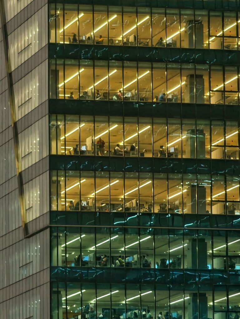 windows of modern office building