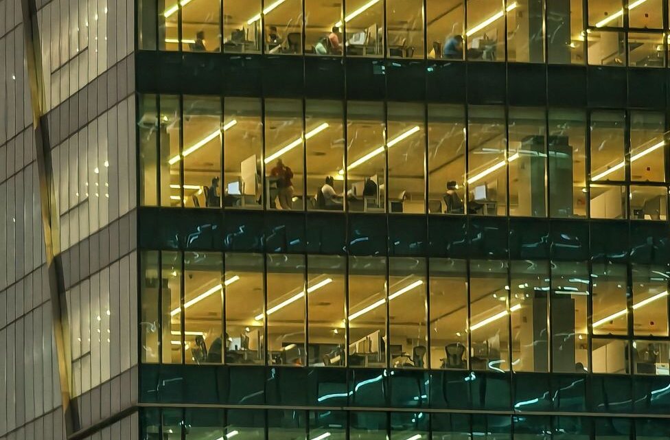 windows of modern office building